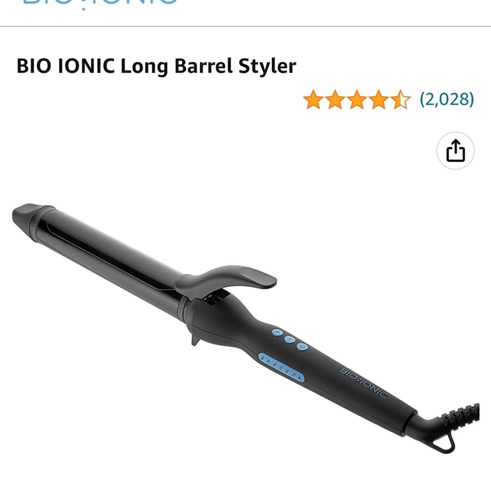 Bio Ionic curling iron 1.25 long barrel